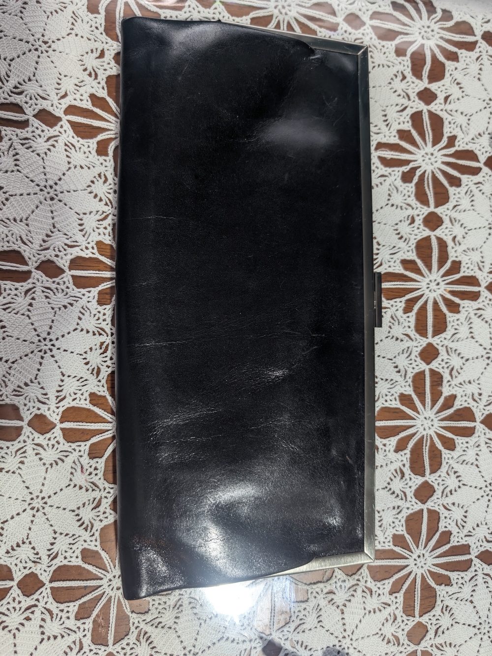 Hobo Classic Black Leather Clutch Wallet